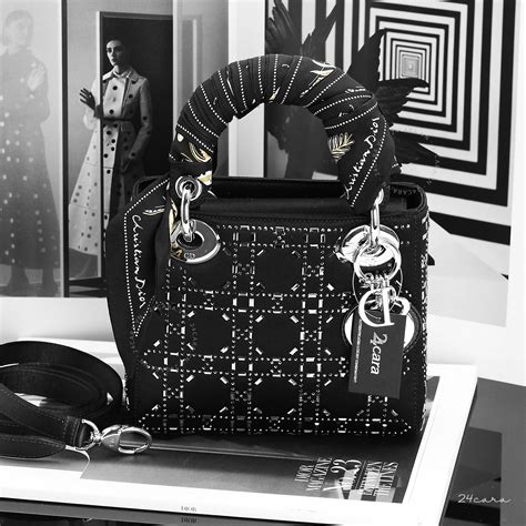 mini lady dior bag in black cannage satin with rhinestones|Mini Lady Dior Bag Black Strass Cannage Satin .